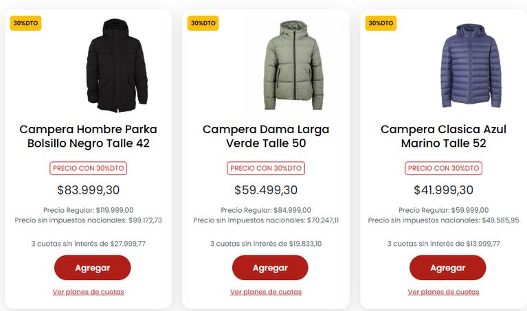 Algunas de la sofertas de Coto. (Foto: captura Coto)