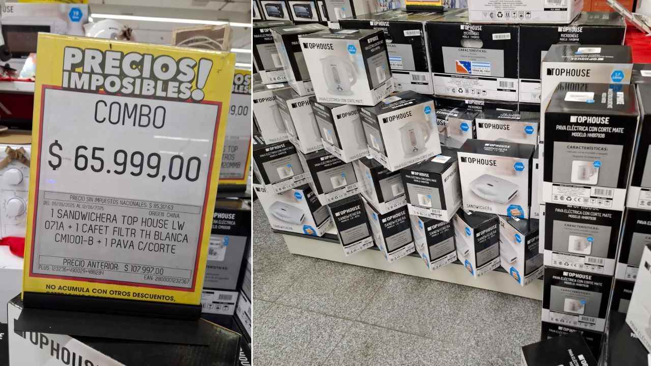 Supermercado Coto vende un combo barato de tres electrodomésticos por $66.000