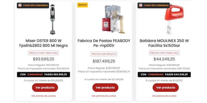 Algunos productos en oferta en Coto
