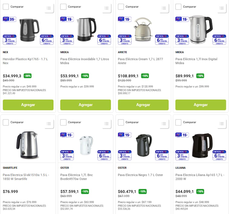 Pavas eléctricas con descuento en Jumbo (Foto: Jumbo).