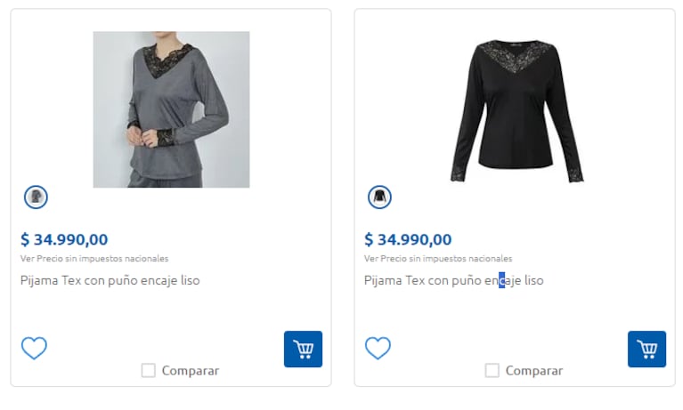 Algunos de los pijamas de Carrefour. (Foto: Carrefour)