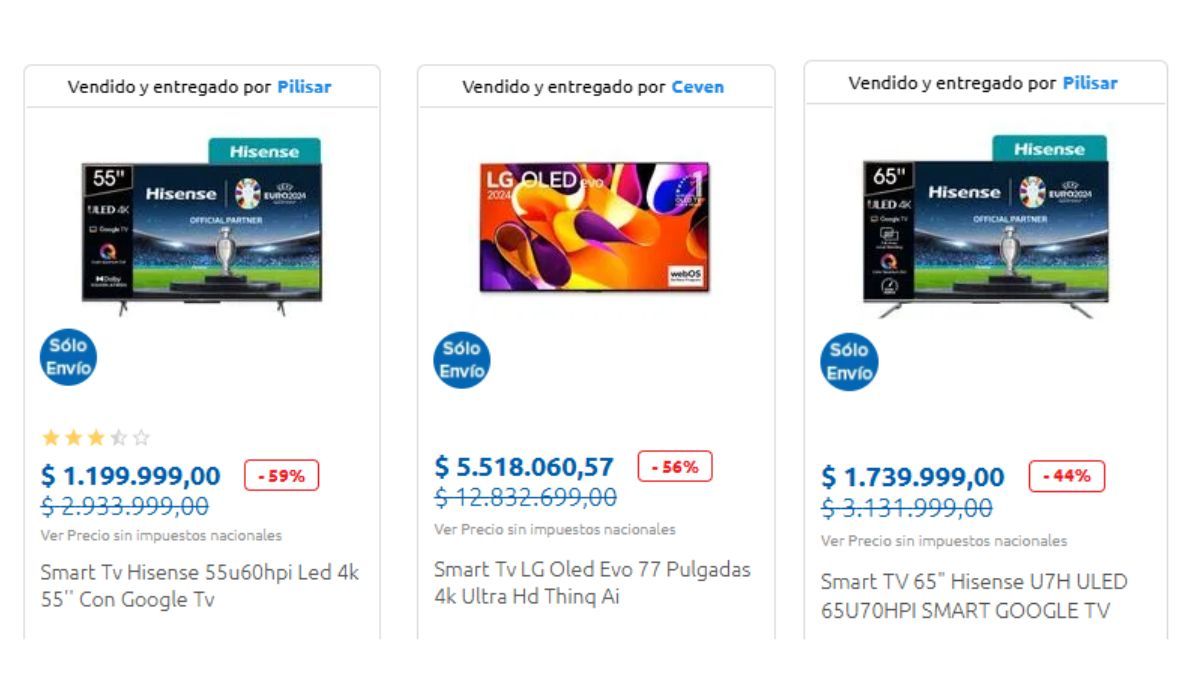 Otros televisores con importantes ofertas en Carrefour.