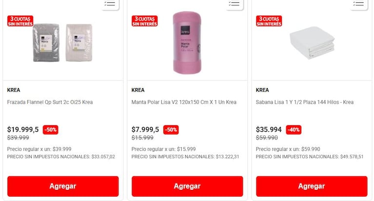 Algunas ofertas de Disco. (Foto: Disco)