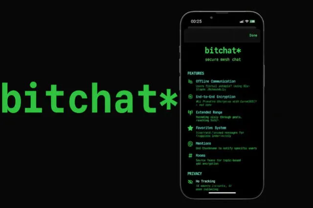  Así luce la interfaz de bitchat mesh en tu teléfono. Foto: Wired 