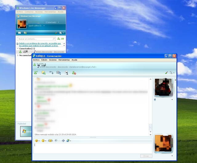  Así luce Escargot Chat, esta versión no oficial de MSN Messenger. Foto: internet 
