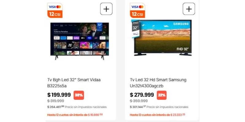 Venden televisores en supermercados desde $200.000 y con descuentos del 40%: dónde conseguirlos Venden televisores en supermercados desde $200.000 y con descuentos del 40%: dónde conseguirlos