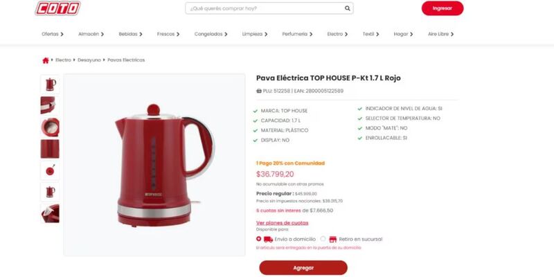 Un supermercado liquida pavas eléctricas de primera calidad con descuentos del 20%: dónde y cómo conseguirlas