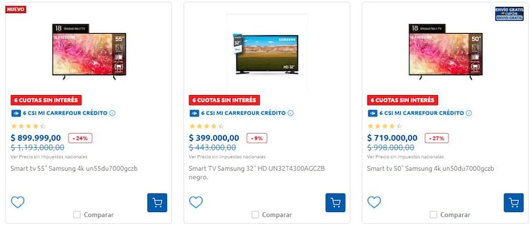 Algunos productos en descuento en Carrefour. (Foto: Carrefour)